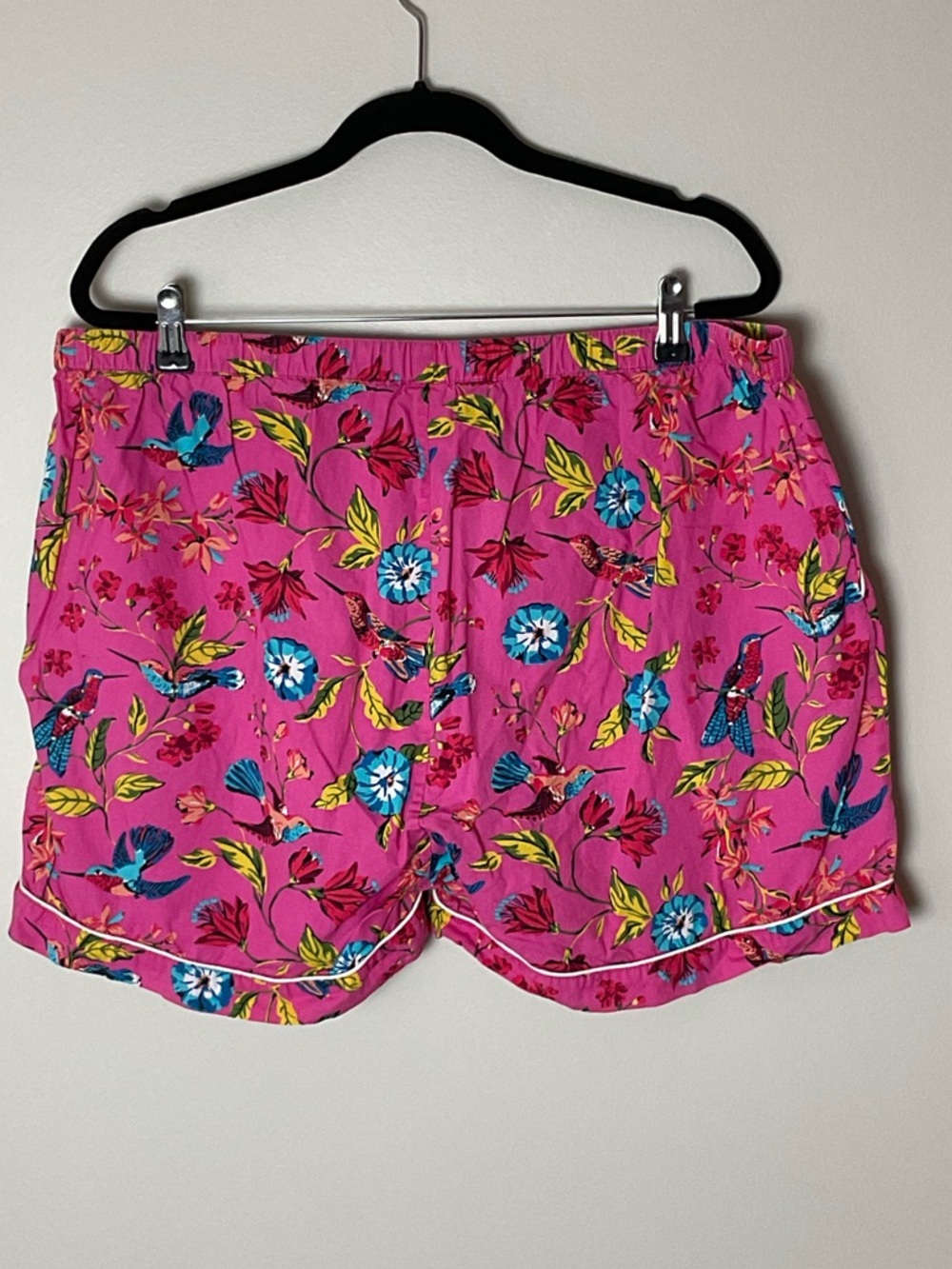 Printfresh Hot Pink Floral Bird Short Pajama Set 1X - Picture 8 of 8